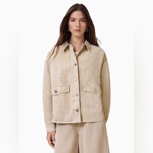 NWT - Allsaints Hettie Oversized Linen Blend Shacket - Size Large